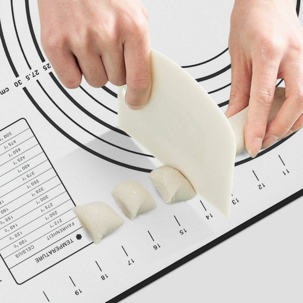 24 x 16 Inches Silicone Pastry Baking Mat Non Slip Pastry Mat with Measurement for Rolling Dough Counter Cookies Pie, Easy to Transfer Sourdough Bread (Black)