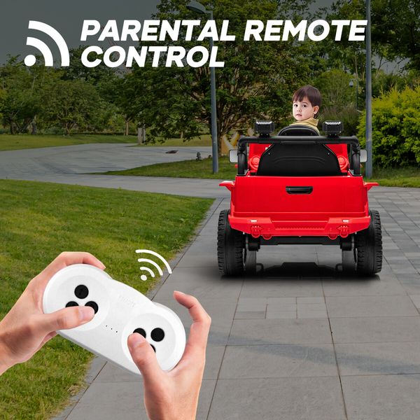 Kids Ride On Car Toy Parental Remote Control Truck Electric Jeep Vehicle 12V Music Light Red