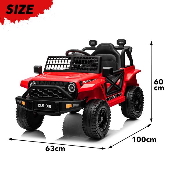 Kids Ride On Car Toy Parental Remote Control Truck Electric Jeep Vehicle 12V Music Light Red