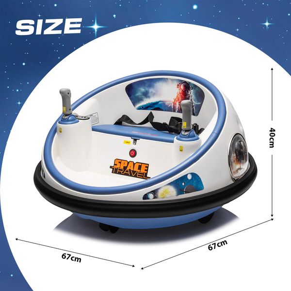 Kids Bumper Car Toy Ride On Remote Control Electric Vehicle Children Gift 360 Degrees Spin LED Lights Music