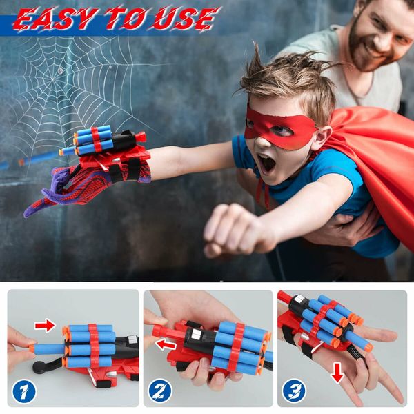 Web Shooters Toy for Kids,Toy for Age3+ Boy,Web Slinger Boy Toys with Spider Glove Launcher,Birthday Gifts for Boys,2 Pack