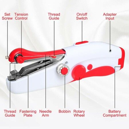 Handheld Sewing Machine,Mini Portable Electric Sewing Machine,Fast Stitch Suitable for Fabrics,Clothes,DIY Home Travel