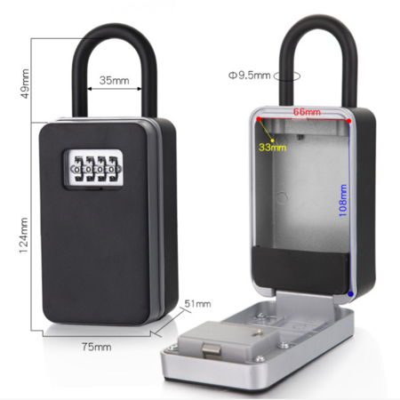 Key Storage Lockbox, Key Storage 4 Digit Combination Lock Box Multipurpose for Home Office Warehouse