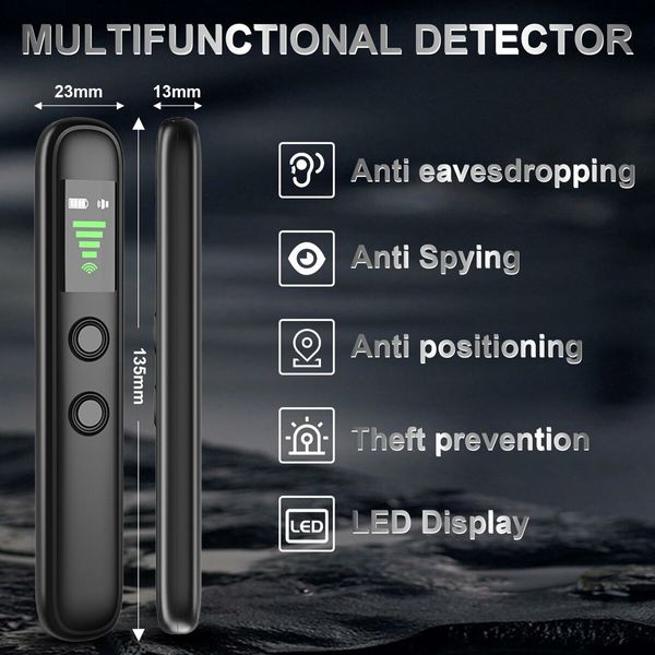 Hidden Camera Detectors Portable Anti Spy Detector RF Wireless Signal Scanner Bug Detector Screen GPS Tracker Spy Camera Finder Travel Hotels Car