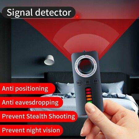 Hidden Camera Detector Anti-Spy Bug Detector GPS Tracker RF Signal Scanner Listening Device Finder Wireless Rechargeable for Hotel Car Bathroom