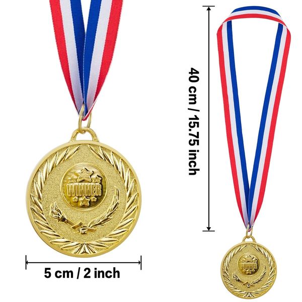 12 Pieces Gold Award Medals-Winner Medals Gold Prizes for Sports,Competitions,Party,Spelling Bees,Olympic Style,2 Inches