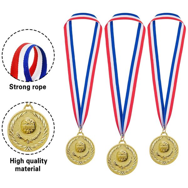 12 Pieces Gold Award Medals-Winner Medals Gold Prizes for Sports,Competitions,Party,Spelling Bees,Olympic Style,2 Inches