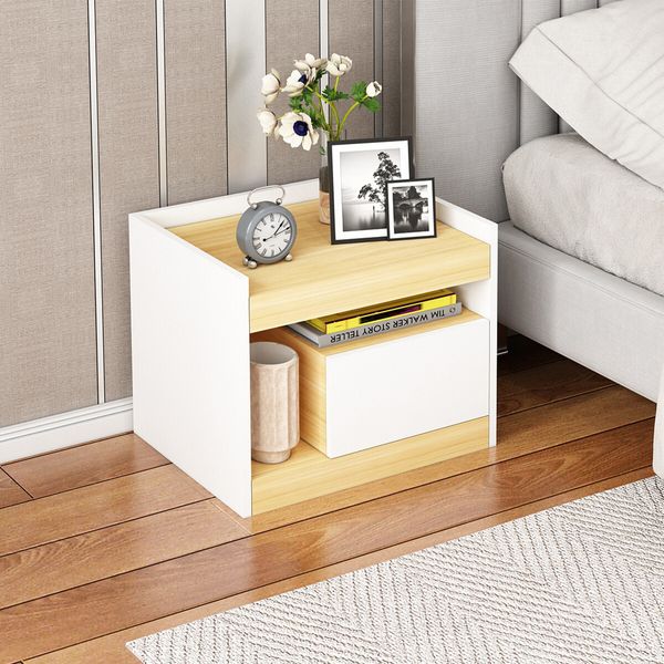 Wooden Bedside Table Sofa Side End Nightstand Bedroom Living Room Furniture Storage Office Cabinet Organiser Drawer Shelf