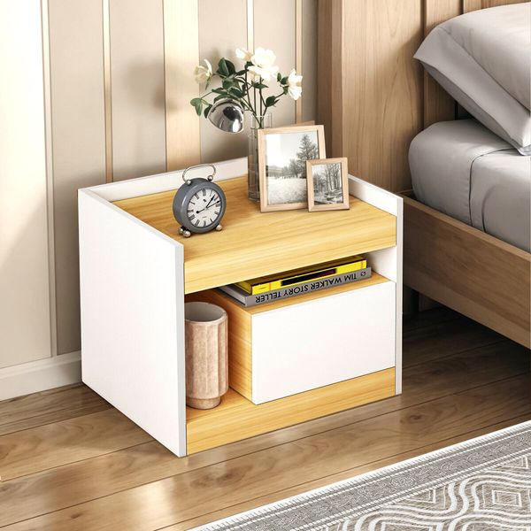 Wooden Bedside Table Sofa Side End Nightstand Bedroom Living Room Furniture Storage Office Cabinet Organiser Drawer Shelf