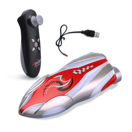 Mini High Speed RC Boat Remote Control LED Lights 360 Degree Rotation Pool Water Toy Gifts for Boys Girls Color Red