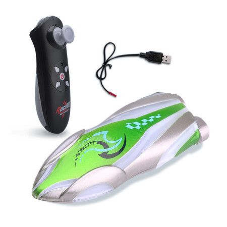 Mini High Speed RC Boat Remote Control LED Lights 360 Degree Rotation Pool Water Toy Gifts for Boys Girls Color Green