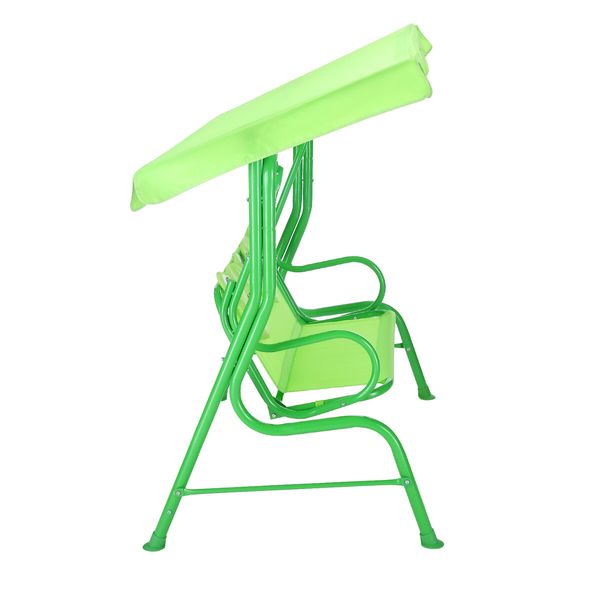 Kids Swing Chair 2 Seat Outdoor Furniture Garden Porch Hammock Patio Activity Play Centre Lounge Bench Metal with Canopy