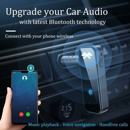 Bluetooth Transmitter Receiver Wireless Adapter, 3.5mm Aux Jack Stereo Audio Input Output for TV Car Headphone Speakers iPhone PC