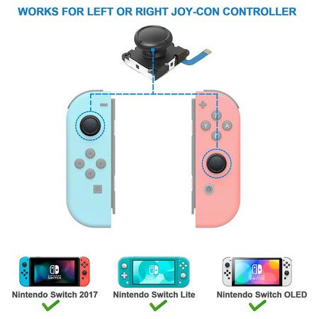 2 Pcs Replacement Joystick Analog Thumb Stick Repair Kit for Nin-tendo Switch