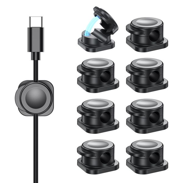 16 Pack Magnetic Cable Clips, Under Desk Cable Management for Home Office Desk Phone Car Wall Desktop Nightstand