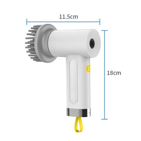 Electric Cleaning Spin Scrubber Powerful 3000mAh Rechargeable Adjustable Speeds Cleaning Tool Kitchen Bathroom Tile Cleaner 3 Replaceable Brush Heads White