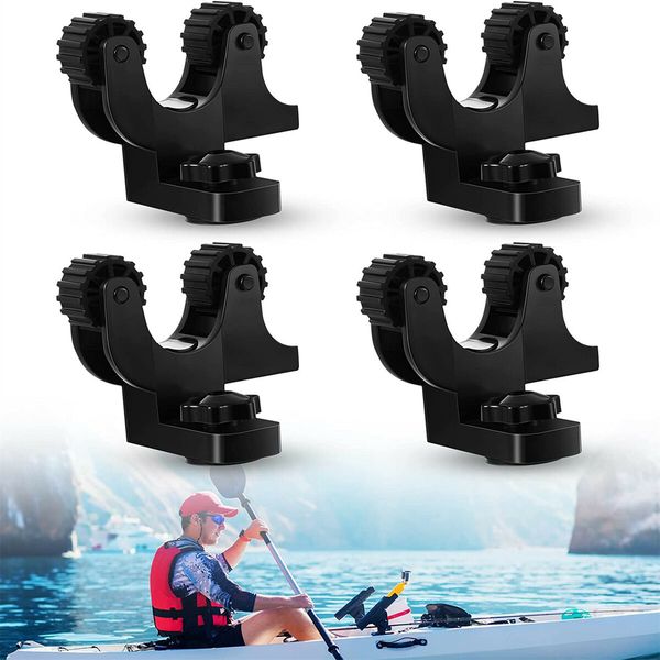 2Pcs Kayak Paddle Holder, Kayak Oar Holder for Fishing Kayak, Kayak Track Mount Accessories, Kayak Rail Accessories