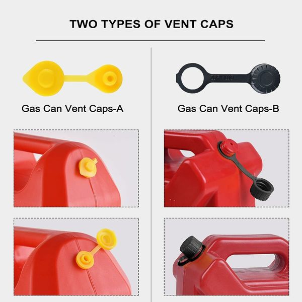 3 Kit Gas Can Spout Replacement, Gas Can Nozzle with 6 Screw Collar Caps, White