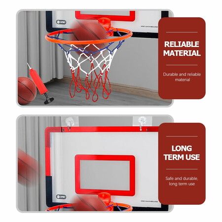 Portable Basketball Hoop Toys Kit Foldable Indoor Home Basketball Fans Sports Game Toy Set Color Red