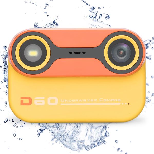 Kids Waterproof Digital Camera Underwater Camera for Snorkeling and Diving with 2.4In IPS Display USB Rechargeable Digital Camera for Videos and Photos with 32GB Card Yellow