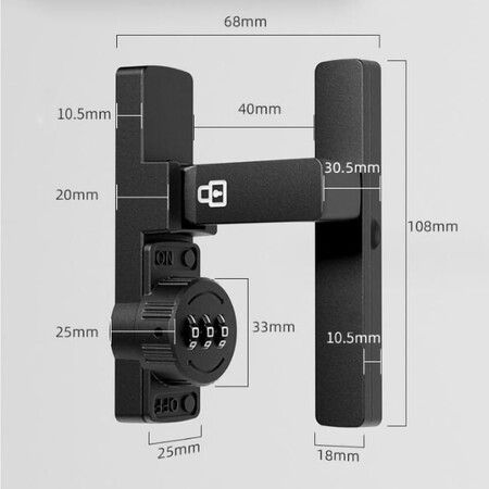 Password 90 Degree Lock Sliding Barn Door Latch Right Angle Door Latch Luminous Code