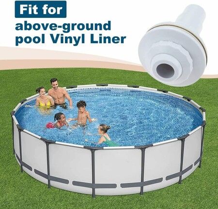 Pool Return Jet Kit Compatible for FibroPool, Eyeball Assembly, Clamp, Gaskets and PTFE Thread Tape, Compatible with above Ground Pools