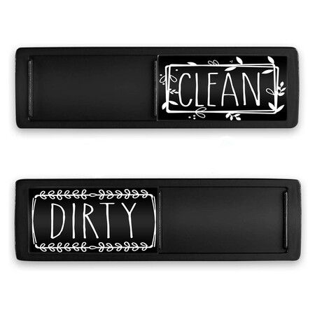 Dishwasher Magnet Clean Dirty Sign, Clean Dirty Magnet for Dishwasher, Black