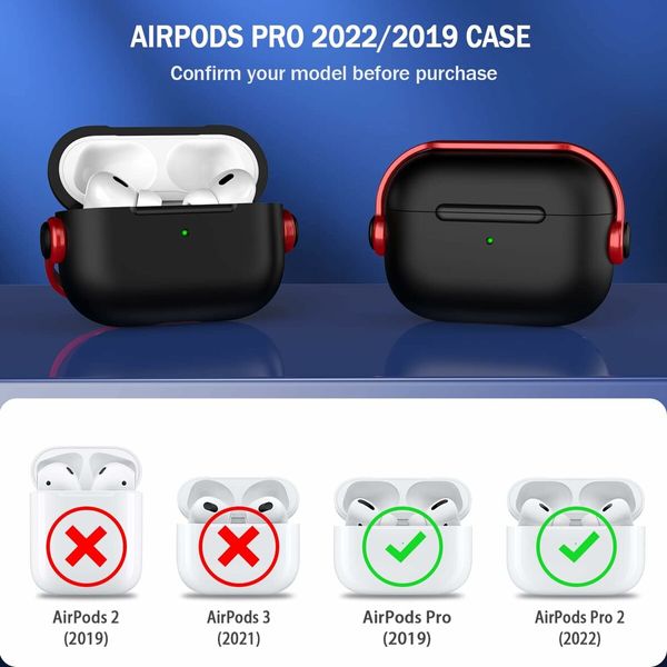 Airpods Pro Case, Compatible for 2nd/1st Gen,2023/2022/2019 with Secure Lock