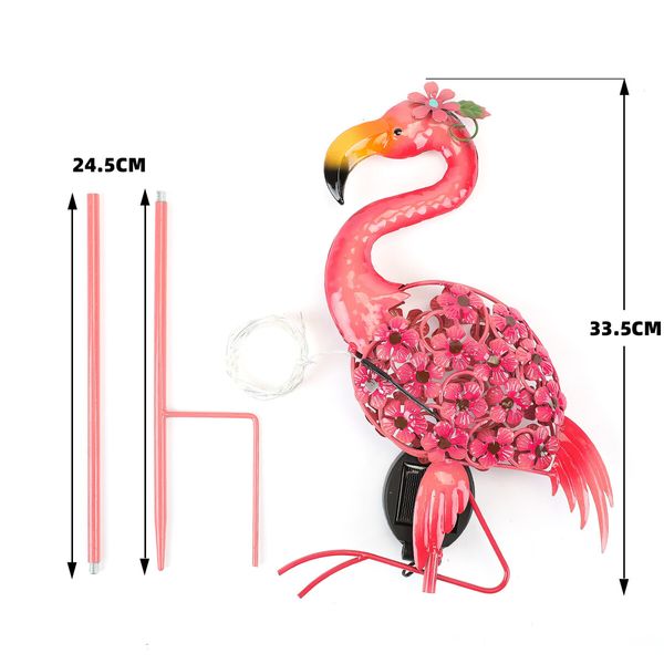 Solar Lights Outdoor Christmas Decorative Lights Colorful Led Solar Flamingo Garden Lights for Lawn Patio for Yard