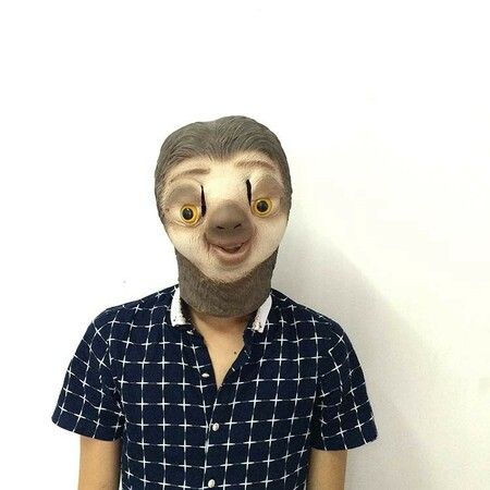 Sloth Latex Masks Funny Halloween Dress Up Costume Halloween Christmas Party   Carnival Head covers