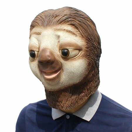 Sloth Latex Masks Funny Halloween Dress Up Costume Halloween Christmas Party   Carnival Head covers