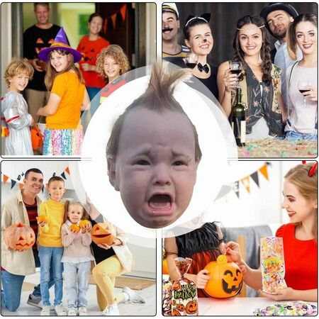 Crying Hilarious Latex Baby Head Masque Halloween Party Crying Punk Baby Head Covers