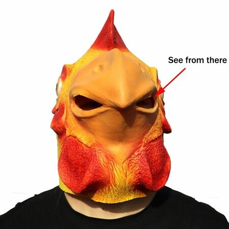 Rooster Mask Deluxe Novelty Halloween Costume Party Latex Animal Chicken Head Mask