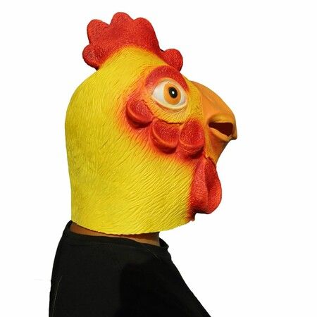 Rooster Mask Deluxe Novelty Halloween Costume Party Latex Animal Chicken Head Mask