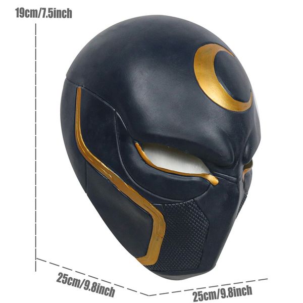 Superhero Knight Mask Marc Spector Latex Helmet Moon Cosplay Costume Props Halloween Party Masquerade Black