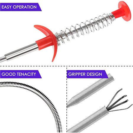 0.9M Flexible Grabber Claw Pick Up Reacher Tool With 4 Claws Bendable Hose Pickup Reaching Assist Tool for Litter Pick, Home Sink, Drains, Toilet, 0.9 Meter