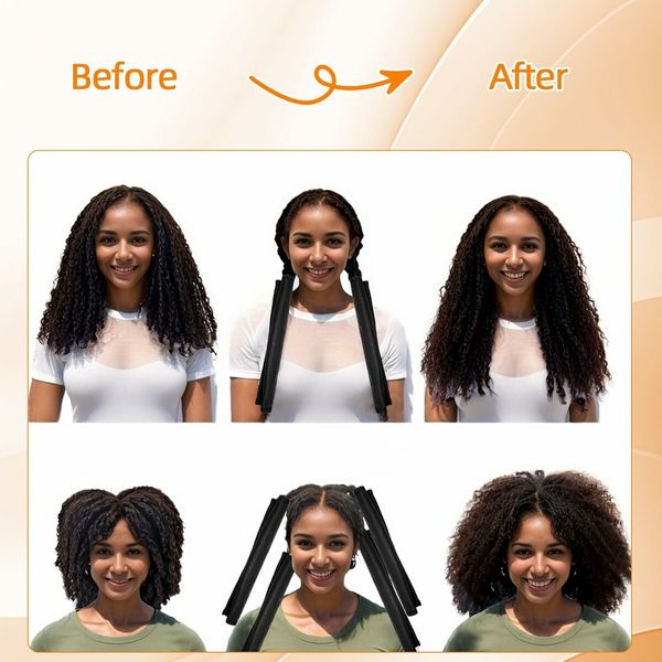 4Pcs Lock Hair Stretcher, Prevent Shrinkage Curls Lock Hair Net Curly Hair Styling Hair Net, 13 Inch