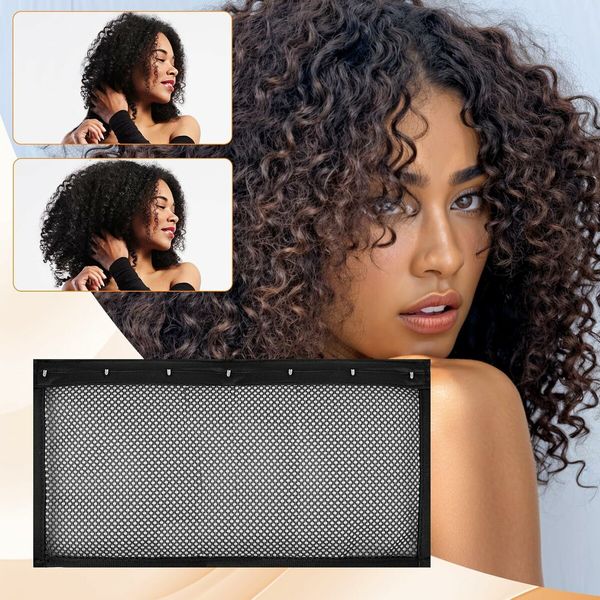 4Pcs Lock Hair Stretcher, Prevent Shrinkage Curls Lock Hair Net Curly Hair Styling Hair Net, 13 Inch