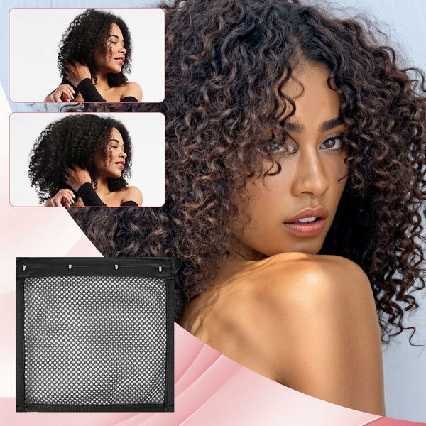 4Pcs Lock Hair Stretcher, Prevent Shrinkage Curls Lock Hair Net Curly Hair Styling Hair Net, 7 Inch