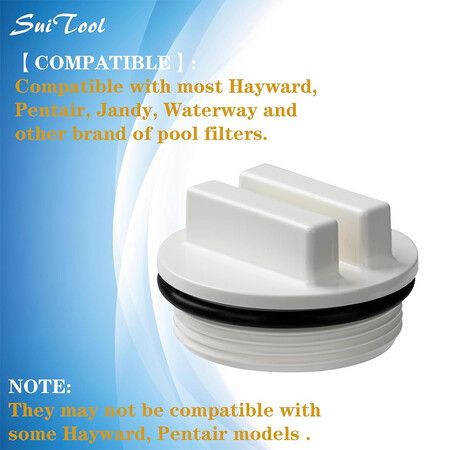 2 Pcs 1.5 Inch Threaded Pool Spa Return Winterizing Plug with O Ring for Winterizing Pools, SP1022C Pool Filter Drain Plug During Winter Season