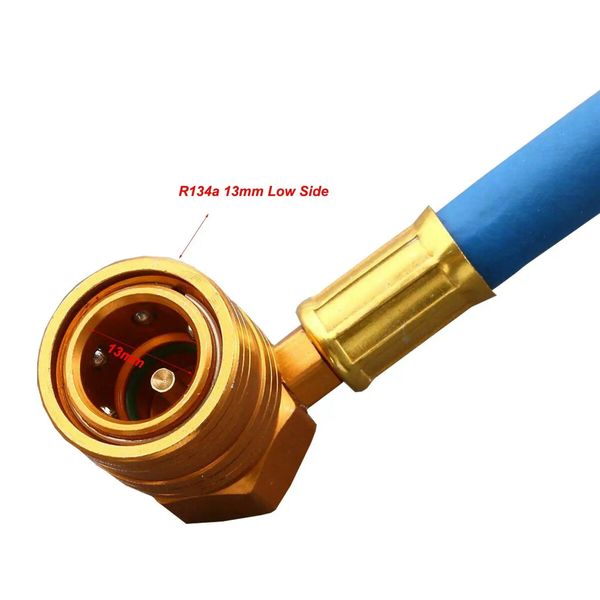 R134A Car AC Refrigerant Charge Hose Kit Recharge Hose with Gauge, 100PSI+ 15.4Inch