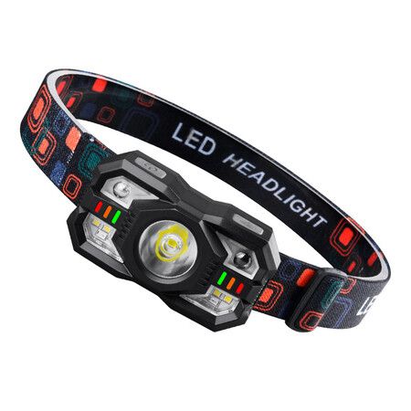 LED Induction Headlight,Super Bright Rechargeable Headlight,5 Modes With White & Red Light,Perfect For Outdoor Camping,Hiking,Fishing,Emergency