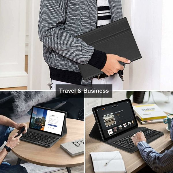 Keyboard Case for Xiao Mi Pad 6 / Pad 6 Pro 11 Inch 2023 Tablet, Slim PU Stand Cover with Magnetically Detachable Wireless Bluetooth Keyboard Cover