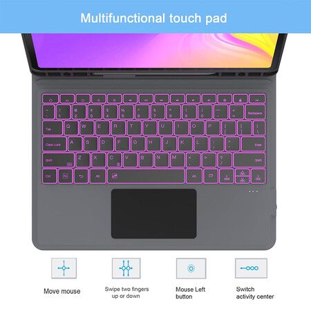 Samsung Galaxy Tab S7 FE/S8 Plus 12.4in Keyboard Case, Detachable Bluetooth Backlit Keyboard Protective Cover with S Pen Holder (Tab Not Included)