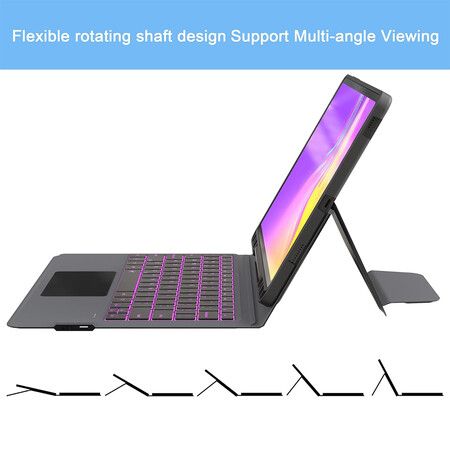 Samsung Galaxy Tab S7 FE/S8 Plus 12.4in Keyboard Case, Detachable Bluetooth Backlit Keyboard Protective Cover with S Pen Holder (Tab Not Included)