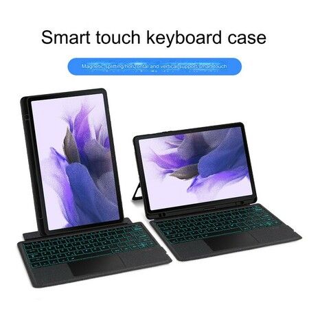 Samsung Galaxy Tab S7 FE/S8 Plus 12.4in Keyboard Case, Detachable Bluetooth Backlit Keyboard Protective Cover with S Pen Holder (Tab Not Included)