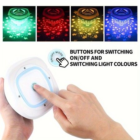 Floating LED Bath Light Multicolor Projection Fish Pattern Water Fountain Underwater Disco Light Bathtub Fun Party