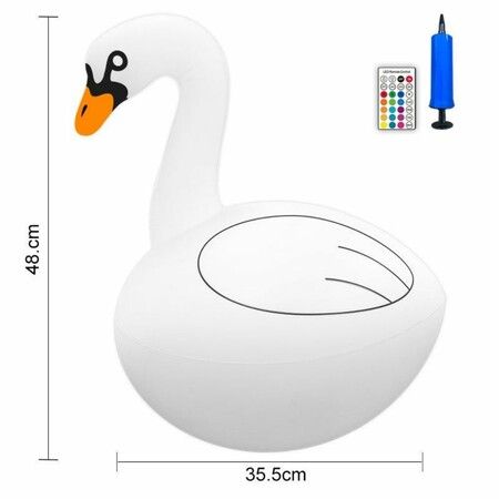 Solar inflatable Swan Floating Pool Ball Lights RGB Swan Waterproof Summer Fun Swimming Pool Spa Patio Wedding Party Beach Decorations