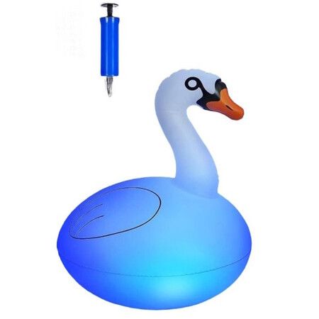 Solar inflatable Swan Floating Pool Ball Lights RGB Swan Waterproof Summer Fun Swimming Pool Spa Patio Wedding Party Beach Decorations