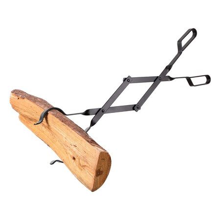 26 Inch Long Firewood Tongs Log Grabber for Fire Pit Campfire Bonfire Fireplace Heavy Duty Wrought Iron Outside Outdoor Indoor Wood Stove Fire Place Tools